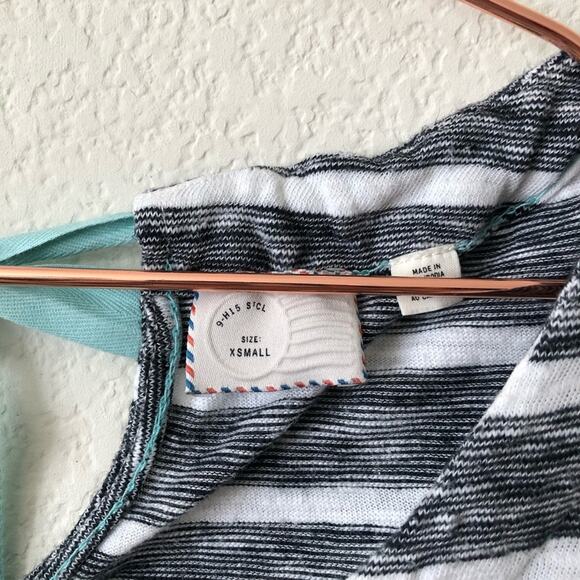Anthropologie Postmark Striped Top Keyhole Tie - Picture 7 of 8